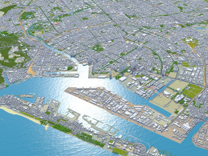 Kaohsiung city taiwan 50km 3D Model