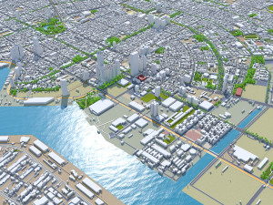 Kaohsiung city taiwan 50km 3D Model