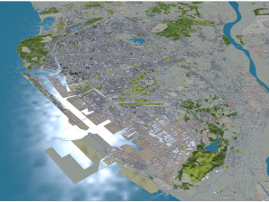 Kaohsiung city taiwan 50km 3D Model