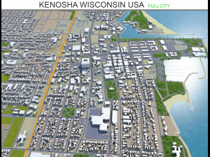 kenosha city wisconsin usa 25km 3D Model