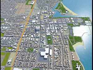 kenosha city wisconsin usa 25km 3D Model