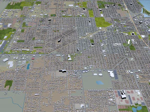 kenosha city wisconsin usa 25km 3D Model