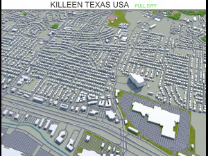 킬린 시티 텍사스 미국 25km 3D 모델