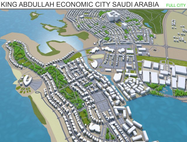 king abdullah economic city saudi arabia 35km 3D Model .c4d .max .obj .3ds .fbx .stl .blend 
