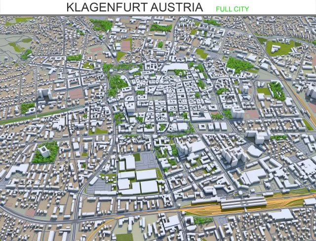 klagenfurt city austria 30km 3D Model .c4d .max .obj .3ds .fbx .stl .blend 