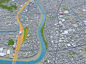 kumamoto city japan 40km Model 3D