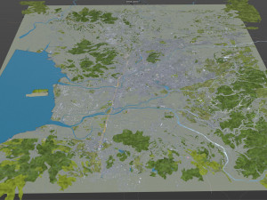 kumamoto city japan 40km Model 3D