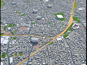 kurume city fukuoka japan 50km 3D Model