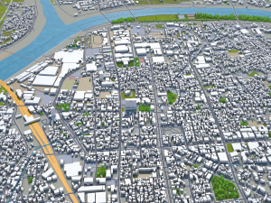 kurume city fukuoka japan 50km Model 3D