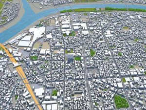 kurume city fukuoka japan 50km 3D Model
