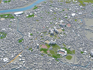 kurume city fukuoka japan 50km Model 3D