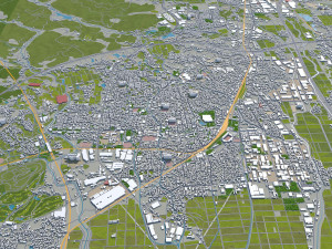 kurume city fukuoka japan 50km Model 3D