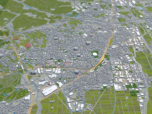 kurume city fukuoka japan 50km 3D Model