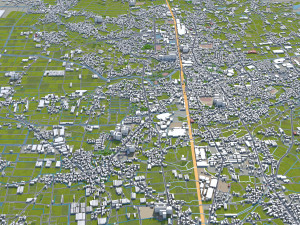 kurume city fukuoka japan 50km Model 3D