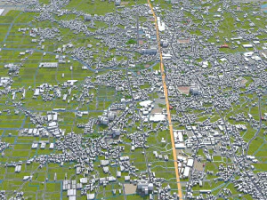 kurume city fukuoka japan 50km 3D Model