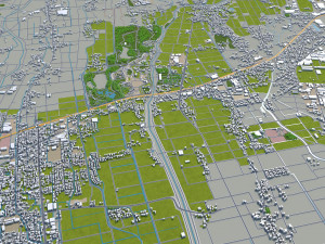 kurume city fukuoka japan 50km Model 3D