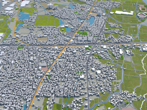 kurume city fukuoka japan 50km Model 3D