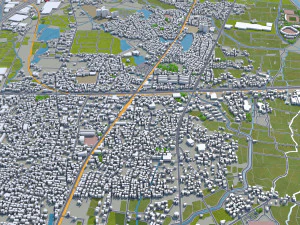 kurume city fukuoka japan 50km 3D Model