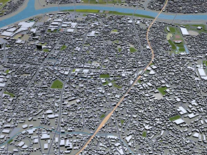 kurume city fukuoka japan 50km 3D Model
