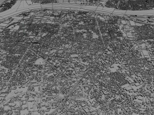 kurume city fukuoka japan 50km Model 3D
