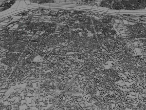 kurume city fukuoka japan 50km 3D Model