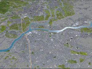kurume city fukuoka japan 50km 3D Model