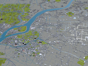 kurume city fukuoka japan 50km Model 3D