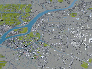 kurume city fukuoka japan 50km 3D Model