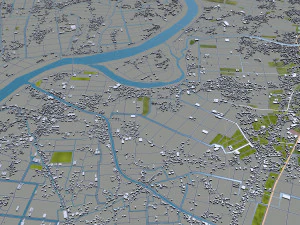 kurume city fukuoka japan 50km 3D Model