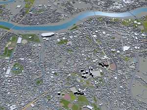 kurume city fukuoka japan 50km Model 3D