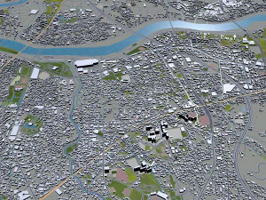 kurume city fukuoka japan 50km 3D Model