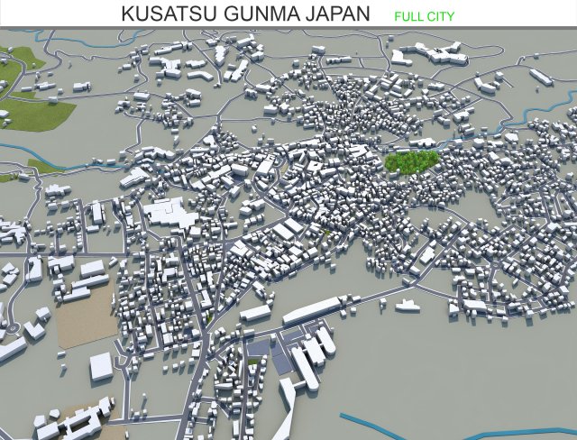 kusatsu cityma japan 15km 3D Модель .c4d .max .obj .3ds .fbx .stl .blend 