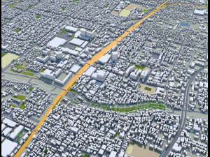 kusatsu shiga city japan 20km 3D Model