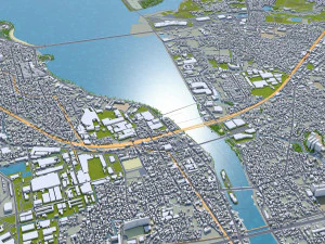 kusatsu shiga city japan 20km 3D Model