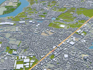 kusatsu shiga city japan 20km 3D Model