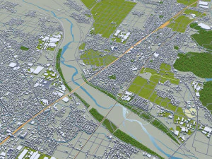 kusatsu shiga city japan 20km 3D Model