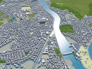 kusatsu shiga city japan 20km 3D Model