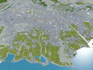 kusatsu shiga city japan 20km 3D Model