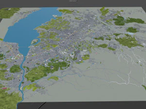 kusatsu shiga city japan 20km 3D Model
