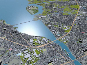 kusatsu shiga city japan 20km 3D Model