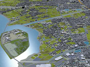 kusatsu shiga city japan 20km 3D Model