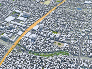 kusatsu shiga city japan 20km 3D Model