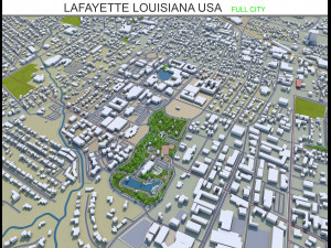 lafayette city louisiana usa 25km 3D Model