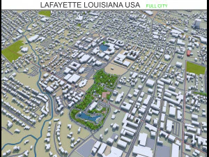 cidade de lafayette, louisiana, eua, 25 km Modelo 3D