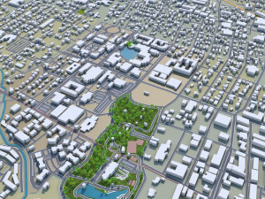 lafayette city louisiana usa 25km 3D Model
