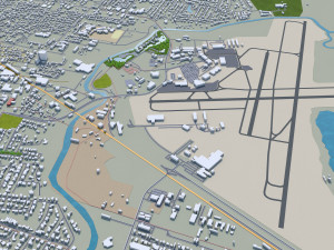 lafayette city louisiana usa 25km Modello 3D