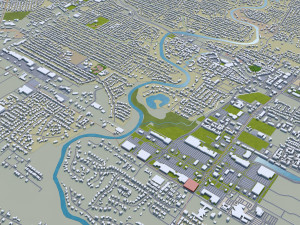 lafayette city louisiana usa 25km Modello 3D