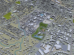 lafayette city louisiana usa 25km Modello 3D