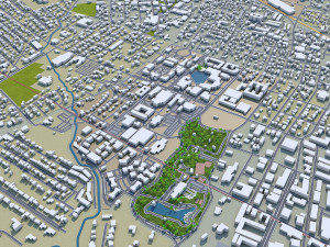 lafayette city louisiana usa 25km Modello 3D
