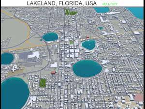 lakeland city florida usa 30km 3D Model